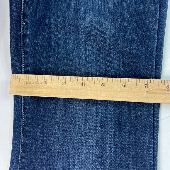 Judy Blue Jean Women 30x30* Flare High Rise Dark Blue Faded Raw Hem Denim Tag 29 - Picture 13 of 16